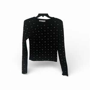 Zara Black Studded Long Sleeve Top